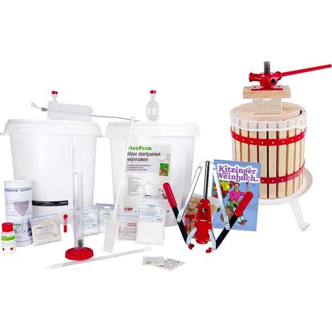 Wein selber machen Set - MAXI mit Obstpresse 12 Liter, Anleitung auf Französisch (1/5)