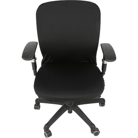 Dehnbarer Stuhlbezug aus elastischem Stoff, Schutz für Büro- oder Computerstühle, schwarz, Universalgröße (1/5)