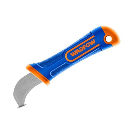 Couteau à dénuder WADFOW à lame courbée 180 mm, acier inoxydable, manche ergonomique, étui inclus (1/4)