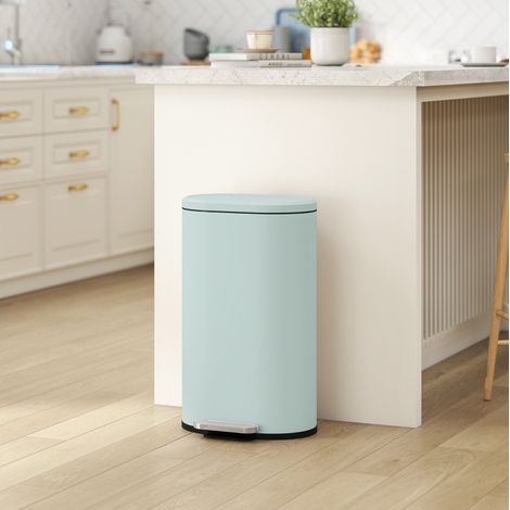 Küchen-Tretmülleimer 30 L mit Soft-Close-Deckel, Metallpedal, Grün, OKMYHOME (1/5)