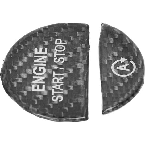 Bouton Démarrage Stop Carbone Fibre pour Mercedes Classe S Classe C W206 W223, Coque de Remplacement Noire (1/5)