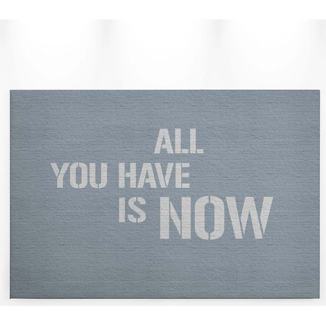 Tableau style industriel bleu & gris fond mur en brique | Tableau street art message pour chambre | Tableau moderne idéal salon - 0,9 x 0,6 m (1/5)