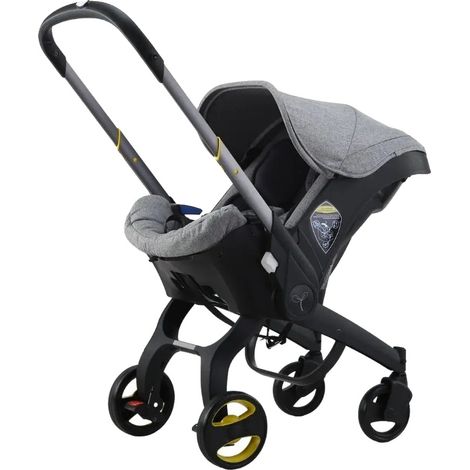 Passeggino, design per esterni, sicurezza ammortizzante, piumone grigio (1/2)