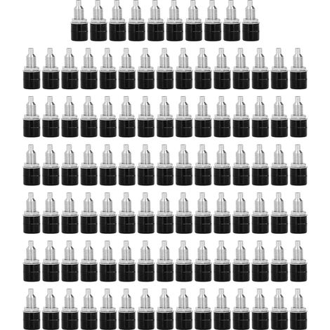 100 pièces douilles banane M6 4mm noires, excellente transmission, connexion électrique, accessoires de fabrication (1/5)