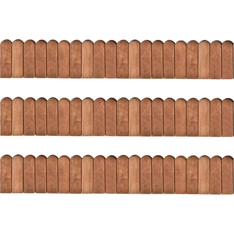 Rouleaux de bordure 3 pcs 120 cm bois de pin imprégné