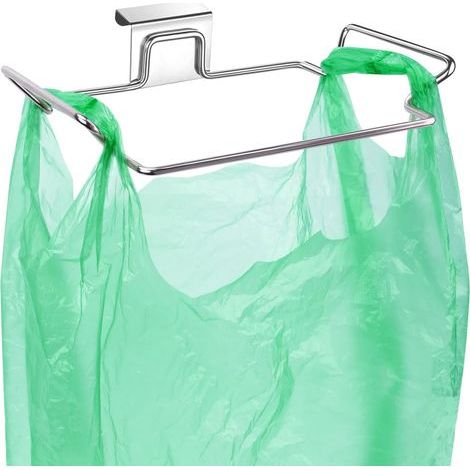 Stainless steel garbage bag holder, detachable kitchen door back (1/4)