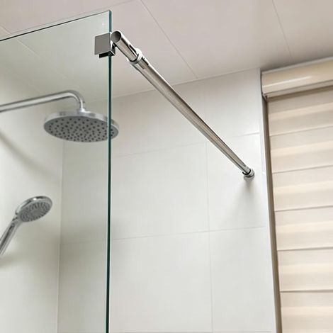 Barre de support extensible pour paroi douche en verre (1/5)