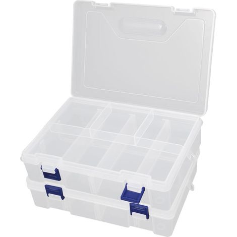Klarer Kunststoff Abnehmbare 8 Raster 2 Schichten Schrauben Elektronische Teile Aufbewahrungsbox (1/2)