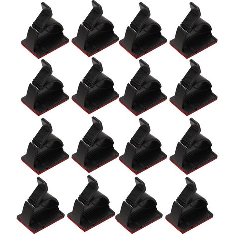 Clips Organisateurs de Câbles Fixation Solide et Montage Simple Auto-adhésifs Lot de 100 en Acrylique Noir pour Câbles et Fils, pour Plastique et Carrelage (1/5)