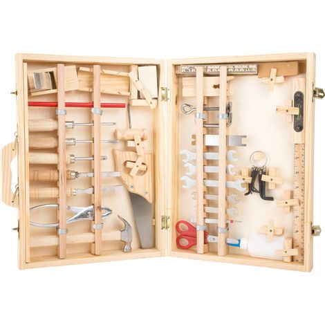 small foot Cassetta attrezzi "Deluxe" in legno, con accessori come martello, sega, pialla ecc.,dai 6 anni, 2241 (1/5)