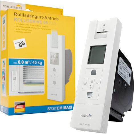Schellenberg 22766 Avvolgitore Elettrico RolloDrive 65 Plus, a Incasso, Trasmissione per tapparelle Fino a 6 m² di Superficie, Cinghia 23 mm, Forza di trazione Max. 45 kg, Set Completo, 0.5 W (1/5)