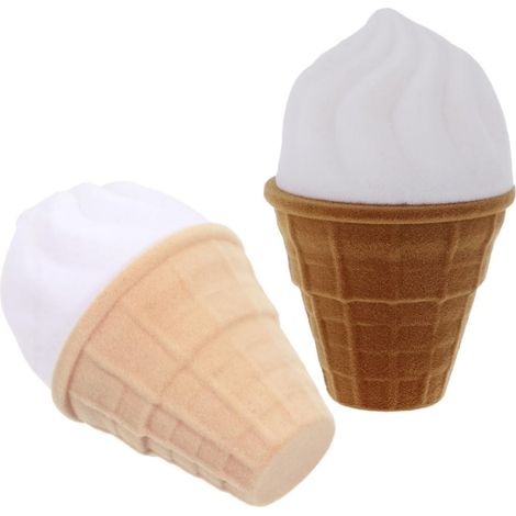 Juego de 2 cajas para anillos, con forma de helado y diseño de dibujos animados. (1/5)