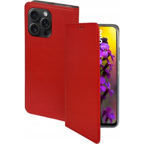 Custodia per Apple iPhone 15 Pro SMART MAGNET BOOK CASE CLOSED ROSSA + Vetro (1/5)