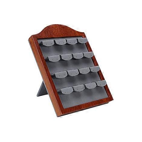 Stilvoller Ohrring-Organizer aus Holz, praktischer Ohrringständer, Schmuck-Fotografie-Showcase-Rack für Zuhause, Geschäft, Schmuckpräsentation, Grau (Grau)