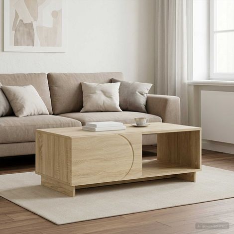vidaXL Mesa de centro Roble Sonoma 95 x 50,5 x 35 cm (1/5)