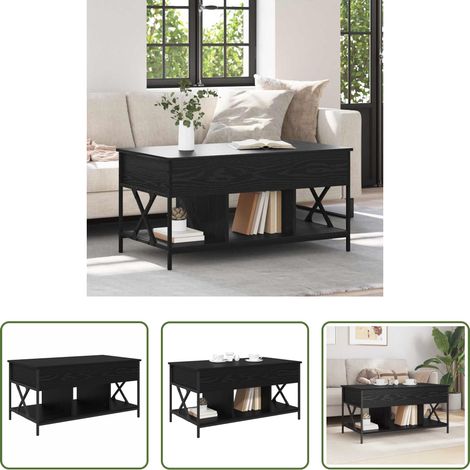 Holz Couchtisch - Couchtisch Schwarz Eichen-Optik 100 x 55 x 48,5 cm (1/5)