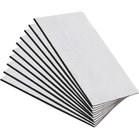 10 tapis acoustiques de voiture auto-adhésifs et imperméables (245 x 185 x 4,5 mm) (1/4)