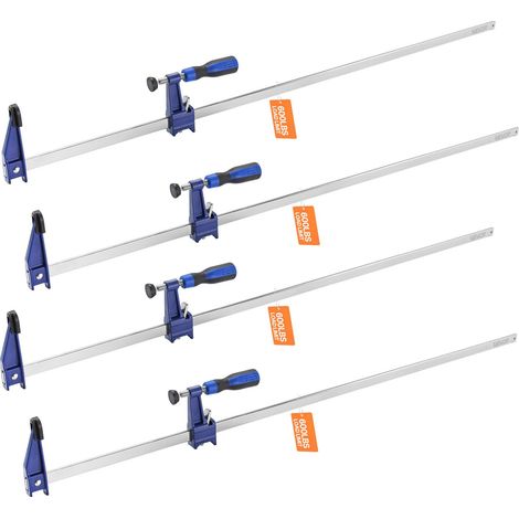 Serre-Joints Verrouillable 4PCs Ouverture de la Mâchoire 91,4 cm, Pince Écarteur en F Capacité Max. 272 kg, Profondeur 6,35 cm, en Fonte et Acier au Carbone, Facile à Utiliser, pour Menuisier (1/5)