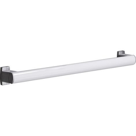 Pellet – Barre de maintien droite 437 mm – Aluminium époxy blanc – Tube elliptique 38 x 25 mm – Entraxe 400 mm pour salle de bain (1/7)