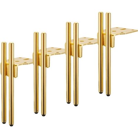 Lot de 4 Pieds de Meubles Doré 15cm Pied de Rechange pour Canapé Armoire avec Tapis Antidérapante (1/5)