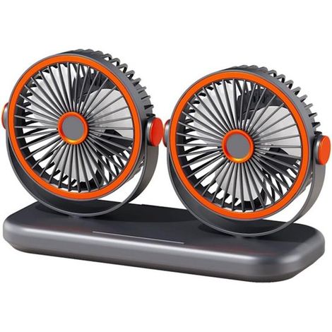 Ventilateur de bureau double tête - Réglable - Diffusion d'air 3D - 6 vitesses - Charge Type-C - Usage intérieur (1/5)