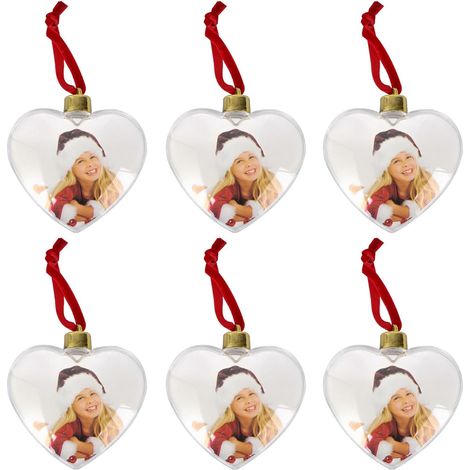 Lot de 6 Pendentifs de Fête en Plastique Transparent Cadre Photo DIY de Cœur 85 CM Décoration Suspendue Polyvalente pour Événements et Artisanat Créatif (1/5)