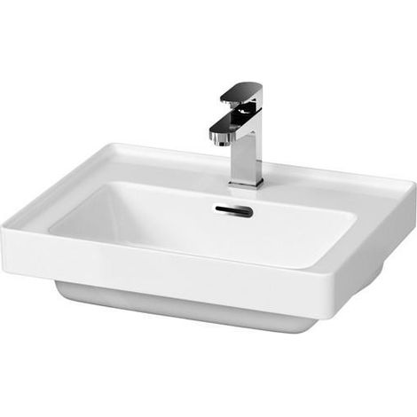 Cersanit Crea - Lavabo 51x40 cm, avec trop-plein, trou pour robinetterie, blanc K114-005 (1/3)