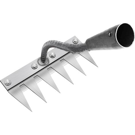 Râteau de Désherbage Multifonction en Métal, Râteau De Jardin 6 Dents, Râteau De Jardin Portable pour Désherber, Outillage De Jardin pour Désherber/Ameublir/Semence (sans Manche) 6 Dents (1/5)