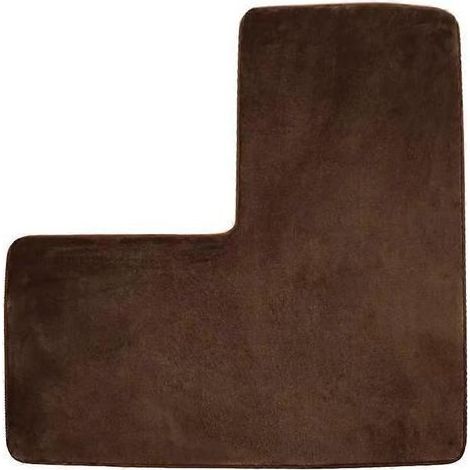Tapis de bain en forme de L antidérapant, doux et lavable, idéal pour les douches carrées et les angles. (1/5)