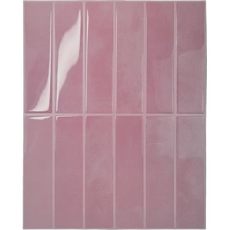 5 Feuilles Autocollants Carrelage 3D 29x23cm Rose Bonbon (1/5)