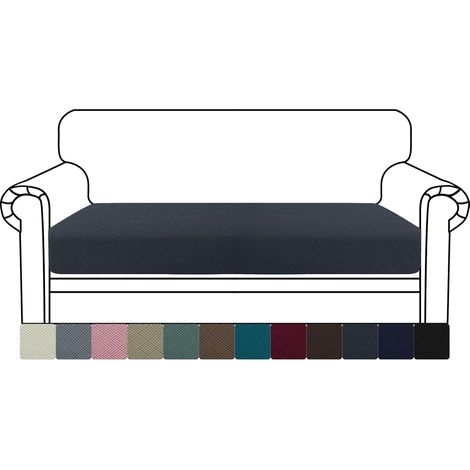 Stretch Sofa Cushion Cover, Universal Non-Slip Sofa Cushion Cover, Furniture Protection, Elastic Seat, Soft, for Living Room, 2 Seaters, Dark Grey (1/5)