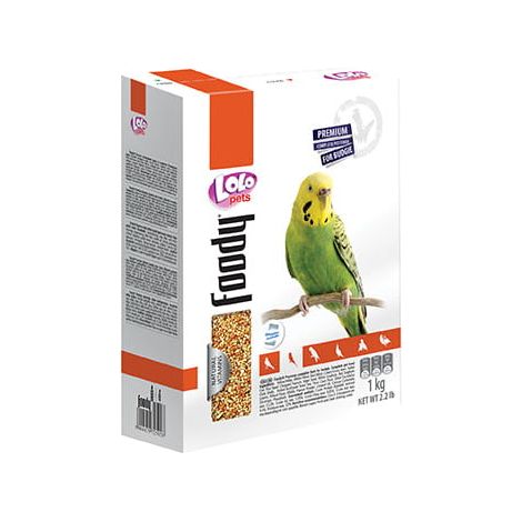 LoLo Pets FOODY Premium 1 kg di cibo per parrocchetti in scatola (1/2)
