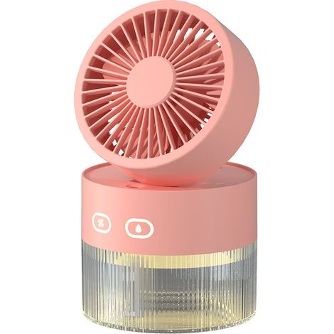 Ventilateur de Bureau USB avec Pulvérisation, Ventilateur Portatif Brumisateur avec 350ml Réservoir DEau (1/5)