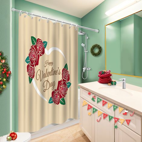 Rideau de douche tissu polyester 180x180 poids aux ourlets cache baignoire pour hôtel / airbnb (1/5)