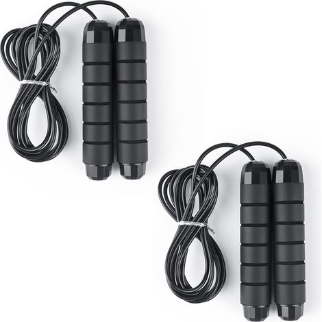 Corde à Sauter - Câble Acier Tressé PVC - Roulements à Billes Étanches - Réglable en Longueur - Pour Entraînement Crossfit Boxe MMA - 1 Pièce (1/5)