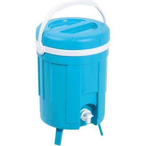 Fuente de agua isotérmica con pie de 8 litros azul turquesa para camping - Eda
