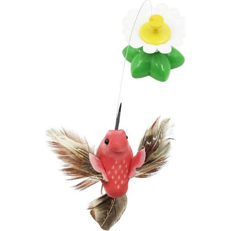 Jouet Rotatif Électrique Pour Chat - Papillon Coloré Et Oiseau Sur Fil Métallique - Jouet D'Enrichissement Pour Chaton Et Chat - 1 Pièce (1/5)
