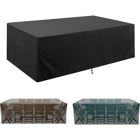 Housse Salon de Jardin, 210D Tissu Oxford Housse de Protection Housse de Meuble Exterieur, Bache Salon de Jardin Imperméable Résistance Au Vent Anti-UV Housse Table de Jardin (180x120x74cm) (1/5)