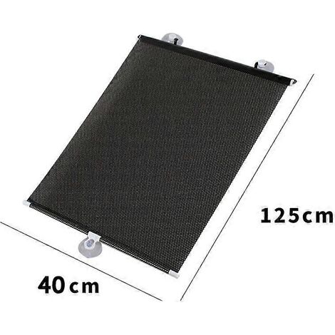 Pare-soleil de voiture, rideau pare-soleil rétractable et pliable pour vitres avant, arrière et latérales, protection UV, noir, 40 x 125 cm (1/5)