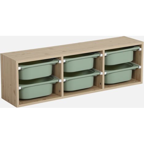 Mueble de almacenamiento infantil horizontal, 6 cajas (1/5)