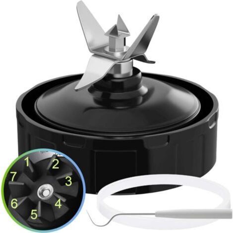 Lame d'extraction à 7 ailettes avec joint en caoutchouc - Pièces de rechange compatibles avec les mélangeurs Nurti Ninja Auto iQ BL480 BL482 BL642 BL682 NN102（7fins） (1/5)