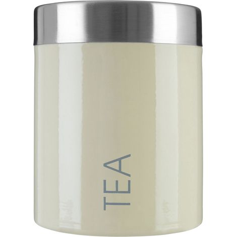 Premier Housewares Cream Enamel Tea Canister (1/3)
