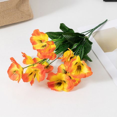 Fleurs Artificielles - Pensée - En Tissu - Pour Décoration Intérieure Et Extérieure - Centre De Table Mariage Jardin Cuisine - Lot De 1 (1/5)