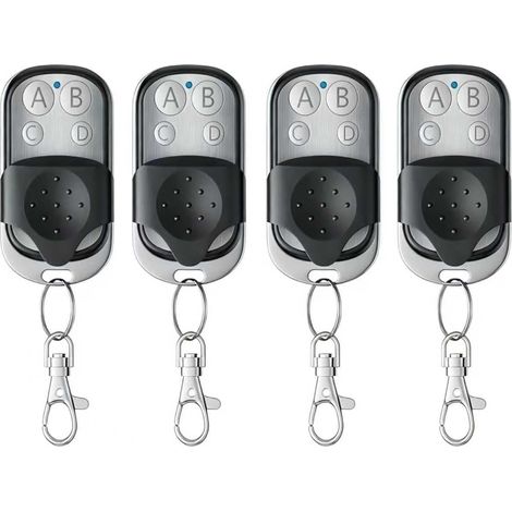 4Pcs Telecommande Portail 433.92 MHz, Universelle Rolling Code Telecommande Duplicateur, Télécommande Garage sans Fil à 4 Boutons pour Porte Garage Électrique avec Couvercle Coulissant (1/5)
