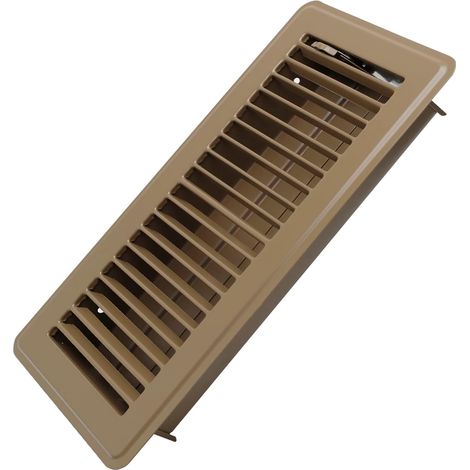 Grille d'aération de sol 4" x 10", couvercle pour murs et sols, brun (1/5)