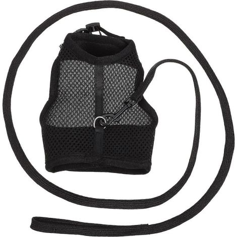 Arnés transpirable para conejos, correa para pasear conejos, 4 unidades, color negro. (1/5)