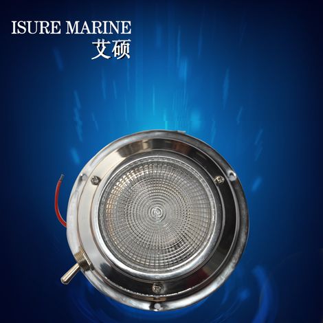 Manual, dome-shaped stainless steel marine lamp with tungsten filament/LED, ship lighting, yacht accessories, 3-inch tungsten filament lamps.--DTEKGAZ
