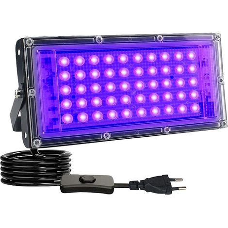 Eleganted 50W Lumière Noire , Lumière noire Projecteur UV LED , Imperméable IP65 UVA Blacklight , Noire Lampe Extérieur pour Scène , Fête , Étape , Halloween , Jardin