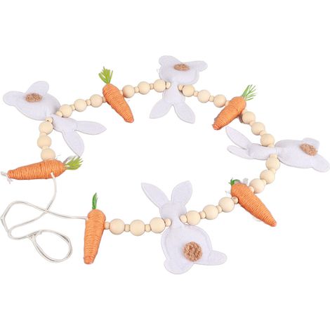Guirlande décorative de carottes et de lapins de Pâques pour les fêtes à la maison. Cadeaux joyeux. (1/5)