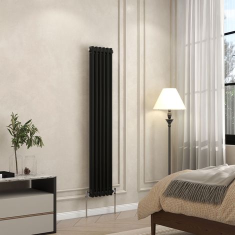 AVER-GROWTH 2 Column Traditional Cast Iron Style Radiator Black 1500x290mm (1/5)